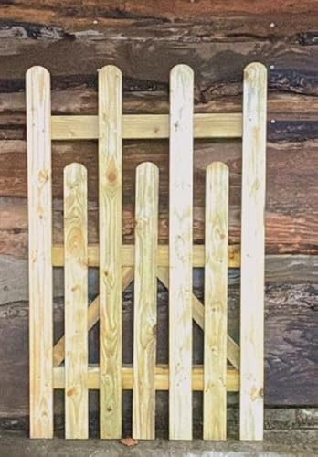 Wooden Picket gate, Garden Gate,Wooden Pressure Treated 6FT 180CM ((180cm High x 90cm Wide x 5cm Deep),)