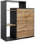 IlGruppone Scarpiera in Legno 2 Ante A Ribalta Armadio Salvaspazio con Mensole Vari Colori Portascarpe Alto Stretto Ingresso Mensola Corridoio Scarpiere Design Moderno - Nero