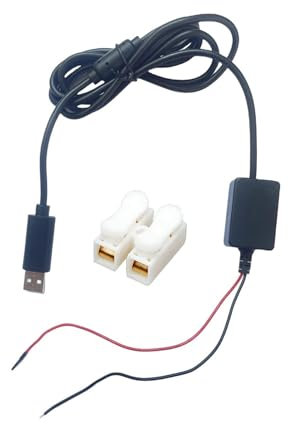 1.6m 5V-20V USB to 4.2V Power Supply Cable with Terminal Blocks Replace 3.7V Batteries for Fan Toy Camera LED Lamp Flashlight