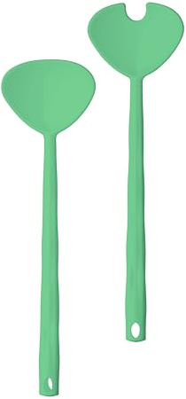 Koziol Crystal Salatbesteck, zweiteilig, 30 cm, Salatgabel und Servierlöffel, biozirkulärer Kunststoff, spülmaschinengeeignet, Servieren, Küche, Haushalt, mid Green
