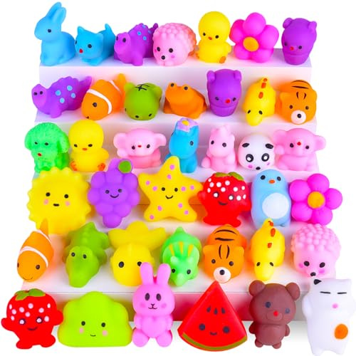 30 Set Mochi Squishy Mitgebsel Kindergeburtstag Party Geschenke für Kinder Kawaii Squishies Mini Tiere Früchte Zufallsauswahl Kleine Geschenke Antistress Kita Schatzkiste Goodie Bag Füller