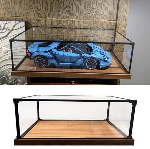 Acryl Vitrine 30 35 40 50 60 cm Große Acryl-Vitrine, Aluminiumrahmen-Acryl-Vitrine für Modellautos, Stapelbare Sammlerstücke, Würfel, Aufbewahrungsbox(60x30x40cm(24x12x16))
