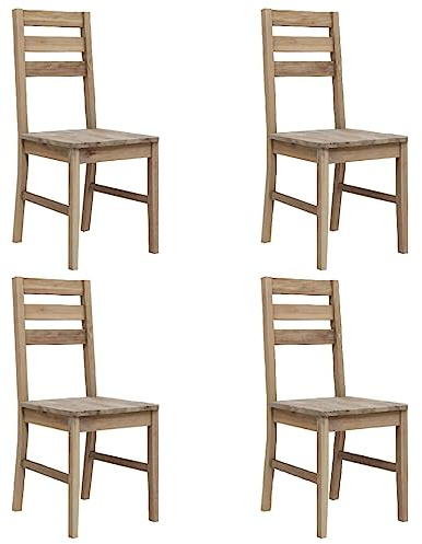 Nqyjm Küchenstuhl, Esszimmerstühle, 4 Stück, Akazienholz, massiv, für Esszimmer, Schlafzimmer, Büro