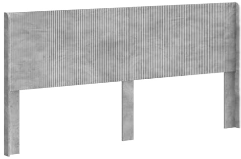 vidaXL Kopfteil Betongrau Holzwerkstoff, Bettkopfteil, modernes Design, rechteckig, senkrechte Leisten, Holz, minimalistisches Möbelstück