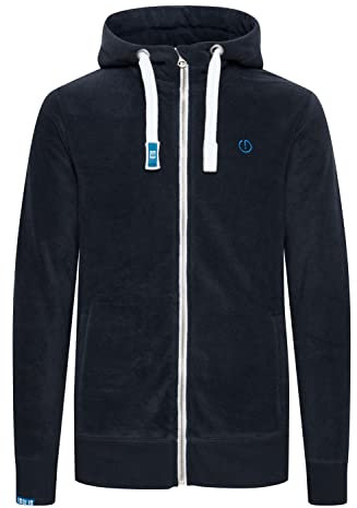 !Solid SDLoki Herren Sweatjacke Fleecejacke Jacke mit Kapuze Kordelzug Rippbündchen Reißverschluss Eingrifftaschen Regular fit, Größe:L, Farbe:Insignia Blue (1991)
