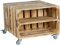 2er Obstkistentisch Elfriede mit Rollen Maße 60 x 54 x 42cm Couchtisch Abstelltisch Couch Tisch Weinkiste Holzkiste Regal Obstkiste Regaltisch Wohnzimmertisch (Geflammt mit Einlage)