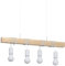 EGLO Pendellampe Townshend, 4 flammige Vintage Pendelleuchte im Industrial Design, Retro Hängelampe aus Stahl und Holz, Farbe: Weiß, braun, Fassung: E27