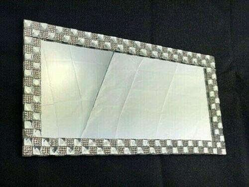 32x16cm Rectangle Shape Diamante Lace Mirrored Candle Plate- an Elegant Addition to Your Home- Best Gift