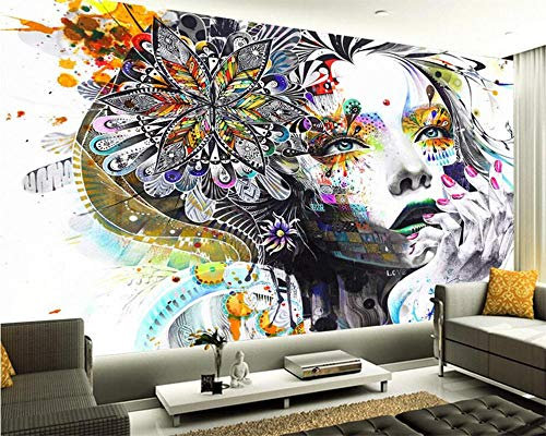 SFALHX Papier Peint Photo Portrait d'art femme 3D Stéréoscopique Peintures Murales Salon Canapé Fond Décoration Murale Papier Peint250x175cm (WxH)