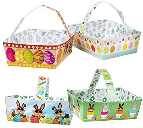 4x Nest - gemischt/Osternest aus Papier zum selber befüllen/Ostern