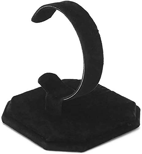 POFET 2pcs velluto tipo C design gioielli braccialetto braccialetto orologio espositore stand titolare nuovo regalo - nero