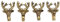 B2S BACK2SEASON Kerzenstecker Hirschkopf Gold antik Kerzenpin 4 Stück Kerzendekoration Metall 4er Set