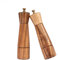 DeroTeno Salt and Pepper Mill Set, Adjustable Ceramic Grinder Salt Mill, Stainless Steel Grinder Pepper Mill, Acacia Wood, 22 cm Height, Bottom Dia 5.5 cm (Tray is NOT Included)
