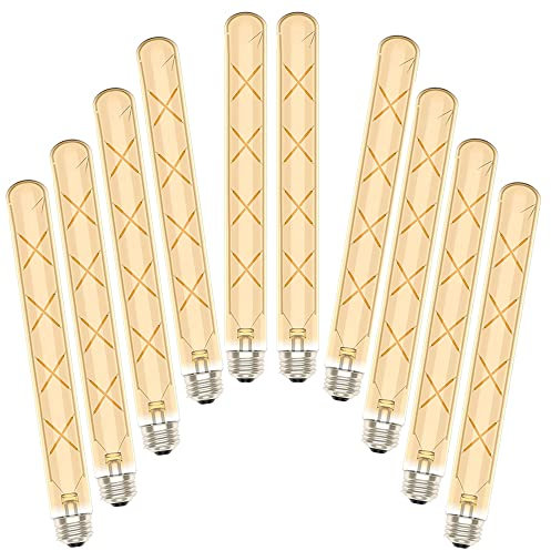 Ruihua 10 Packungen T30-300 LED-Glühbirne, E27, 8 W, Bernstein, Warmweiß, Lichtschlauch (entspricht einer Halogenlampe 70 W), 700 lm, Energiesparlampen, Vintage, 300 mm