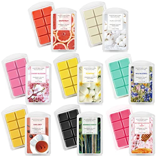 Scent-Hi Duftwachswürfel, Duftwachs Schmelzwachs Stark Duftend und Langlebig, Heimdekoration, Geschenk für Frauen 8 Düfte x 70,9g