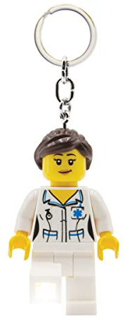 LEGO Iconic Krankenschwester Schlüsselanhänger Taschenlampe - 76 mm große Figur (KE186) - inklusive 2 CR2025 Batterien