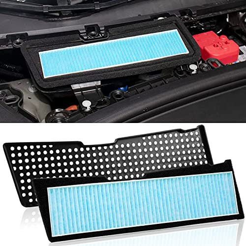 ONKENTET 2 coperture per griglia di aspirazione dell'aria + filtro HEPA di aspirazione dell'aria compatibile con Tesla Model 3 2023 2022 2021 Coperture di ventilazione A/C filtro interno di ricambio