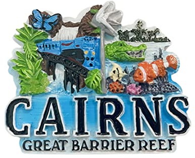 Cairns Australia 3D Great Barrier Reef Kühlschrankmagnet Souvenir Geschenk, Kunstharz, handgefertigt, Cairns Kühlschrankmagnet, Heim & Küche Dekoration Kollektion