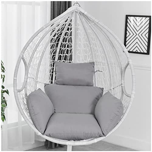 Verdicken Sie hängendes Ei-Stuhl-Kissen,Sitzauflage für Hängekorb mit Rückenkissen,Hängesessel Kissen,Weiches Sitzkissen für Indoor Outdoor Garden Rattan Hängesessel(Size:66X45CM,Color:light grey)