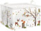 Clastyle Wildtiere Kinder Wäschekorb mit Henkel Baumzweige Kleidung Spielzeug Aufbewahrungskorb Jungen Mädchen Aufbewahrungsbox für Babyzimmer Bad, Hirsche Fuchs Waschbär, 36*26*23 cm