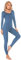 Liang Rou Women's Scoop Neck Top & Bottom Ultra Thin Thermal Underwear Set Mist Blue Medium