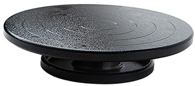 rockible Rueda para Esculpir Cerámica, Plato Giratorio para Pastel, Plato Giratorio para Decoración de Pasteles, Negro, 20 CENTÍMETROS