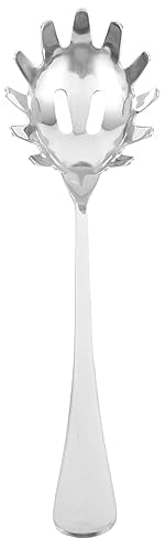 IMIKEYA Spaghetti Spoon Professional Pasta Ladle Spoon Stainless Steel Kitchen Serving Spoon Mirror Polished Noodle Fork for Draining, Dishwasher Safe
