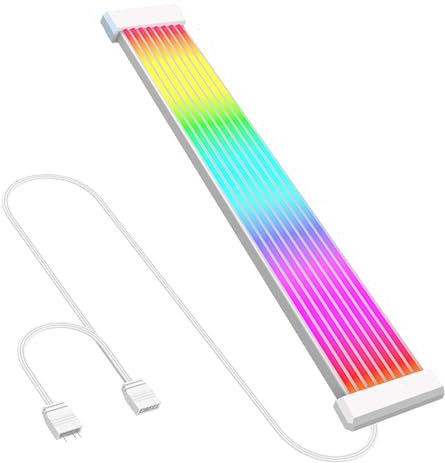 HE280 ARGB Lighting Strip - 9 Inch Extension Cables for 6/8/12/16/24 Pin PSU RGB Cables, Syncs with PC Case