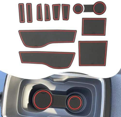 YEE PIN Mokka B Mokka E Gummimatten Kompatibel mit Opel Mokka B Mokka E 2021-2023 2024 Matten Mokka E rutschfeste für Mittelkonsole Aufbewahrungsbox Innenausstattung (Rot)