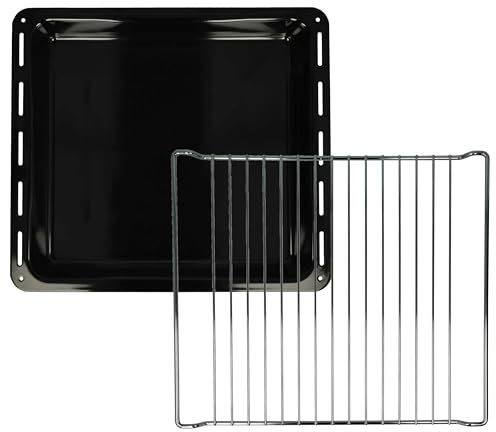 vhbw 1x Backblech, 1x Gitterrost (2-tlg. Set) kompatibel mit Zanussi 94406468***, 9440650****, 9440655**** Backöfen - 42,2 x 37 x 5 cm