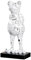 Casablanca Design große Deko Skulptur Frosch XXL - aus Kunstharz auf Marmorsockel - Höhe 68 cm - Weiß Schwarz - Dekoration Geschenkidee Höhe 68 cm