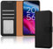iCatchy For TCL 505 Case Leather Wallet Book Card Slots Magnetic Closure Kickstand Shockproof RFID Blocking Protective Phone Cover for TCL 505 (Black)