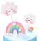 Calkrer 3 Stück Regenbogen Alles Gute Zum Geburtstag Deko, Rosa Geburtstagsdekorationen süß kleine Regenbogen-Kuchen-Verzierungen für Mädchen, Jungen.