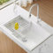 Fregadero de Acero Inoxidable Blanco Fregadero bajo encimera Fregadero de Cocina Fregadero de Barra con Grifo extraíble Blanco Que Incluye Accesorios (Tamaño: 55x45x22cm)