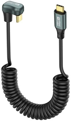 SinLoon Cable en Espiral USB C a Tipo C 3.2 20 Gbps PD 100 W 8K @ 60 Hz - Cable de Carga Rápida y Datos para Teléfono, Tableta y Otros Dispositivos USB C - 1,8 M (Male to U)