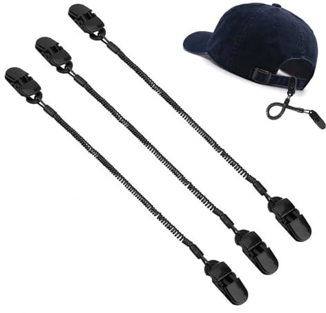 4 PCS Hut Clip, Schwarze Kappe Halter, Retainer Clip, Hutband Schnurhalter Cap Keeper, Halteklammer Outdoor Seil, Für Angeln Segeln Bootfahren