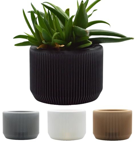 SPACE & Co. PACHA 11cm Small Indoor Planter – Black – Made in UK – Includes Inner Pot for Healthier Plants – Lightweight & Durable Plastic – Modern Round Design (1 Pack)