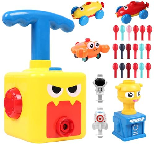 TOSUTO 25 en 1 Ballon Voiture Jouet,Lanceur de Voiture avec Ballon,Inertial Power Balloon Car,Ensemble de véhicule à air Ballon,Les Enfants Cadeaux Éducatifs Jeux Garçons Filles