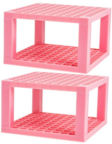 SEWACC 2st Bürstenhalter Trockengestell Für Pinsel Pinselhalter Bleistift-Organizer Multi Lippenstift Buntstiftständer Stifthalter Für Den Schreibtisch Pinselständer Rosa Plastik