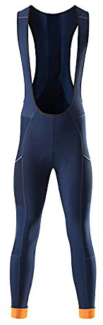 MY KILOMETRE Culote de Ciclismo Largo de Invierno para Hombre – Térmico y Cortavientos con Forro Polar y Acolchado 3D – 2 Bolsillos Laterales Reflectantes