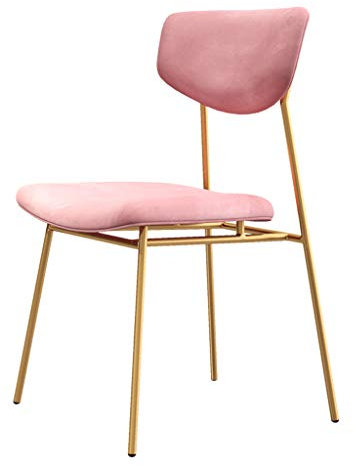 Generic Sedie, Sedie da Salotto Sedie da Pranzo Moderne Sedie Laterali Telaio in Metallo + Velluto Cuscino Sedie Sedia da Cucina Sedia da Ufficio Trucco Sedia/Rosa/Oro