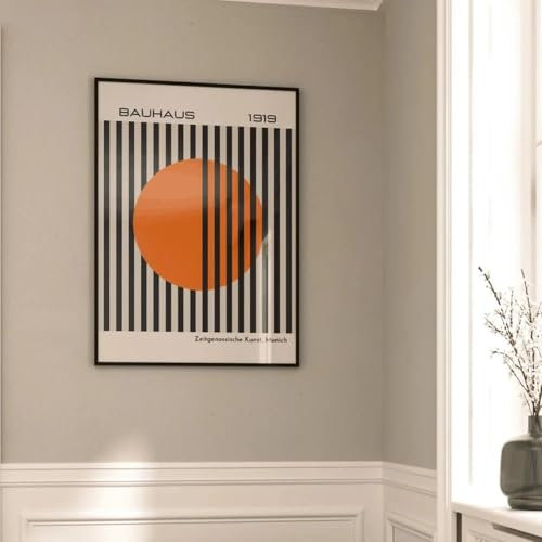 Modernes Bauhaus 1919, Leuchtend Orange Getöntes Retro-Wandbild, Zeitgenössische Kunst, Leinwandgemälde, Poster Für Wohnzimmer, Wohnkultur 40X50Cm Kein Rahmen