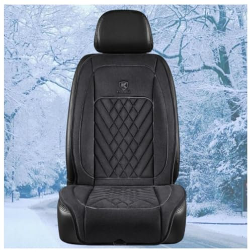 BesBet Sitzheizung, Schnelle Erwärmung 12v Sitzauflage Auto Vordersitze Rutschfester Komfort Sitzmatte für Den Einsatz Im Auto Geeignet,Black-1PCS