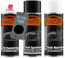 TRISTARcolor Car paint Spray can set for plastic bumper for LDV F007 Obsidian Black Primer base coat clear coat with plasticizer spray can
