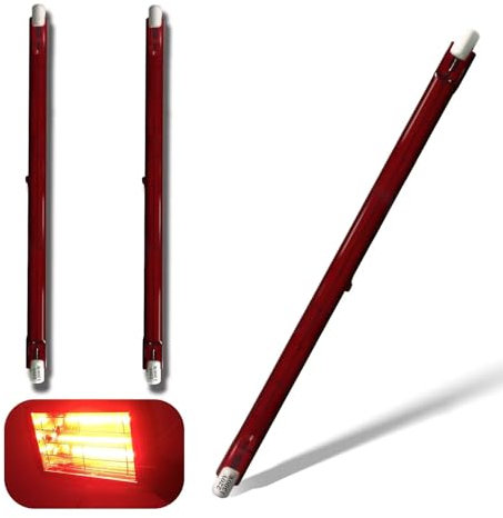 1300W Infrarotlampe Wärmelampe, 230V R7S Halogenstab Dimmbar, 254mm Infrarot Halogenstäbe 1300W 1300LM, Infrarot Halogen Lampe Quarz Infrarot Heizlampe Rot Halogenstablampe, kein Flimmern, 3 Stück