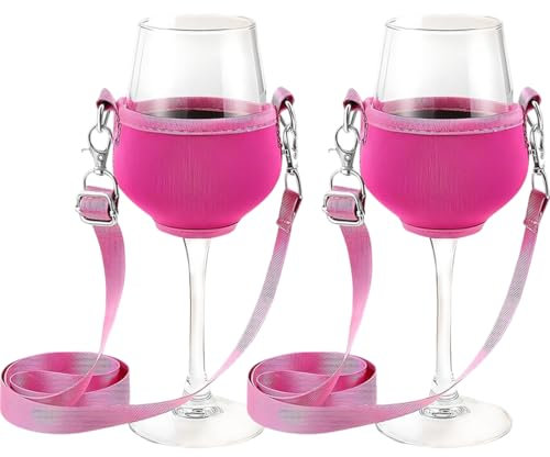 IKOPFLN 2 Pièces Rose Porte gobelet festival, Porte verre tour de cou, Porte gobelet cou