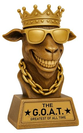 Bambluby Goat Trophy – 7 G.O.A.T. Resin Award for Fantasy Football, Office Desk, Best Player Trophy