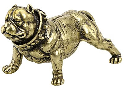 Skulpturen Kupfer Statue Reinem Kupfer Bully Hund Pastoralen Boden Hund Französisch Kampf Antike Bronze Micro