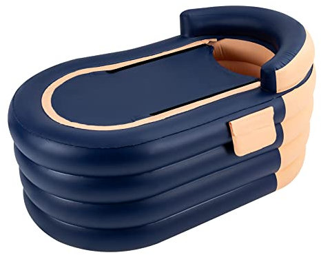 Baignoire de spa gonflable pliable avec couvercle - 140 x 84 x 74 cm - Baignoire mobile en PVC avec protection thermique et dossier ergonomique - Idéal pour les adultes, les voyages et le balcon