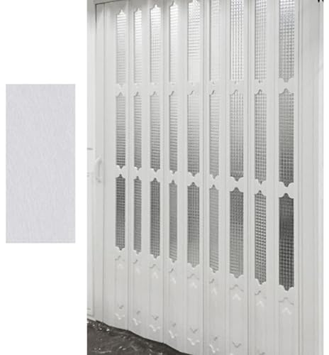 Panneau en acrylique à carreaux pour porte coulissante en accordéon PVC avec fixations 132 x 203 cm